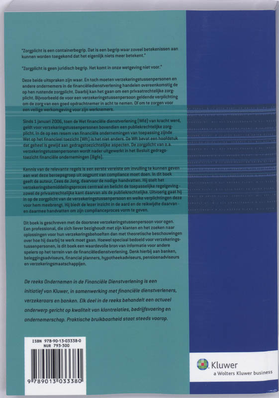 Achterkant van Zorgplicht bij assurantiebemiddeling