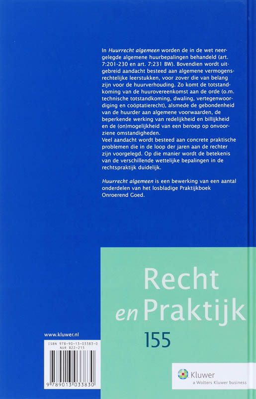 Achterkant van Huurrecht algemeen