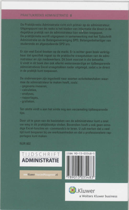 Achterkant van Effectiever werken met Excel