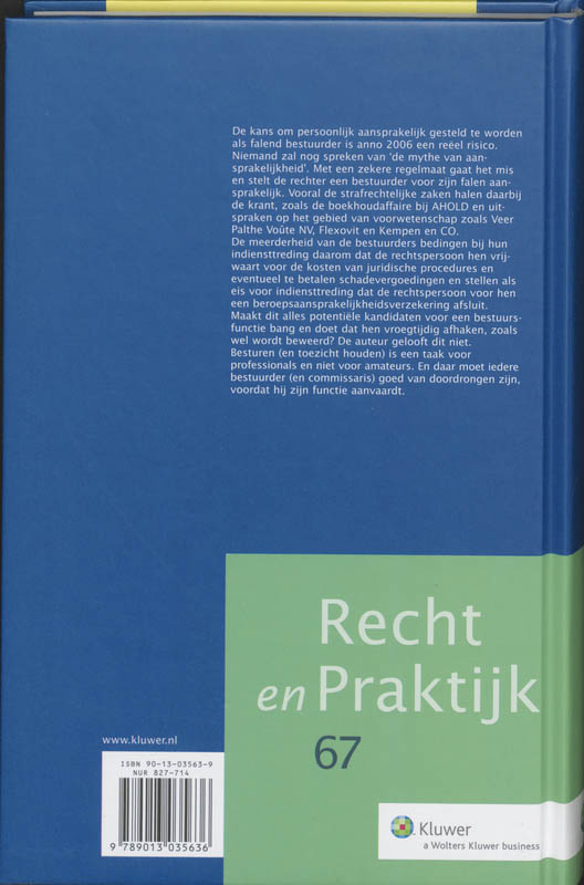 Achterkant van Bestuurdersaansprakelijkheid