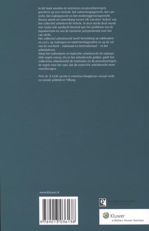 Achterkant van Collectief Arbeidsrecht