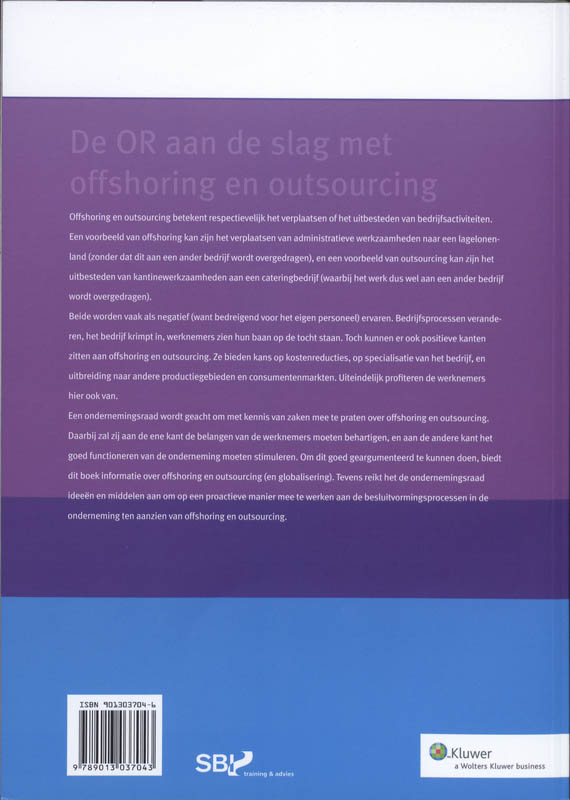 Achterkant van De OR aan de slag met offshoring en outsourcing