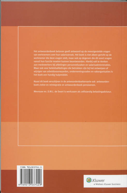 Achterkant van Antwoordenboek Belonen