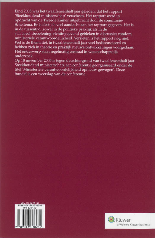 Achterkant van Ministeriele verantwoordelijkheid opnieuw gewogen