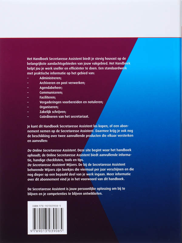 Achterkant van Handboek Secretaresse Assistent