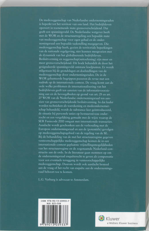 Achterkant van Het territoir van de (Nederlandse) ondernemingsraad in het internationale