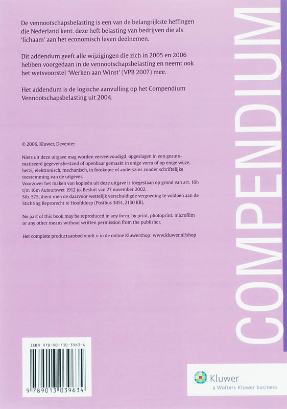 Achterkant van Addendum 2005-2006