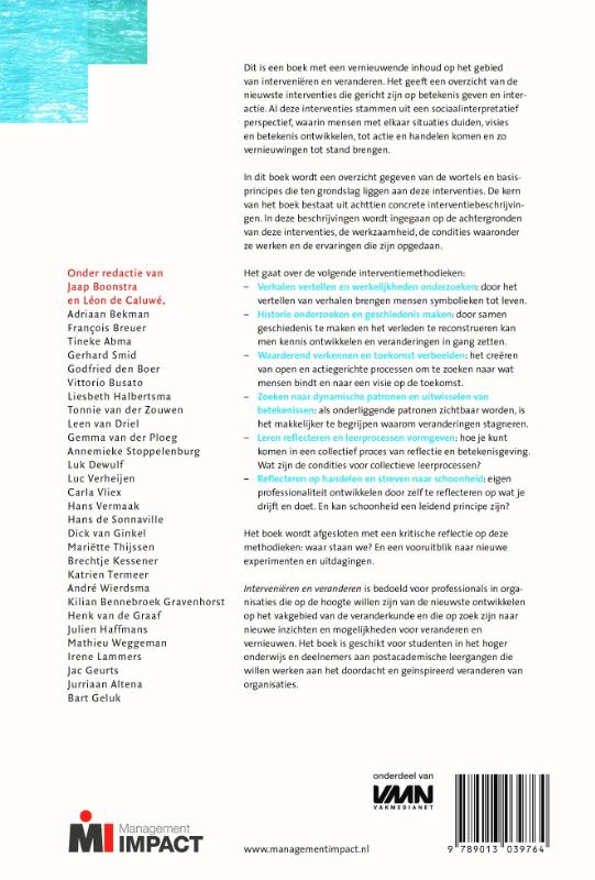 Achterkant van Intervenieren en veranderen