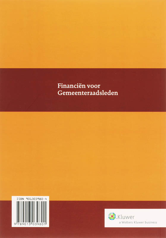 Achterkant van Financien voor gemeenteraadsleden