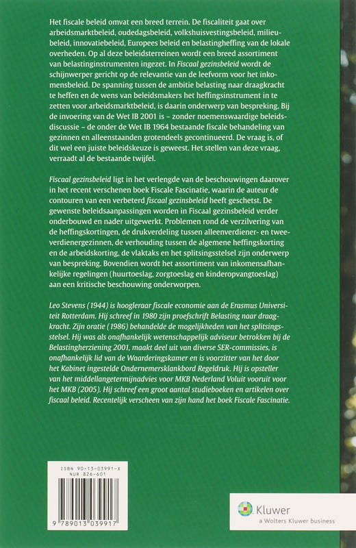 Achterkant van Fiscaal gezinsbeleid