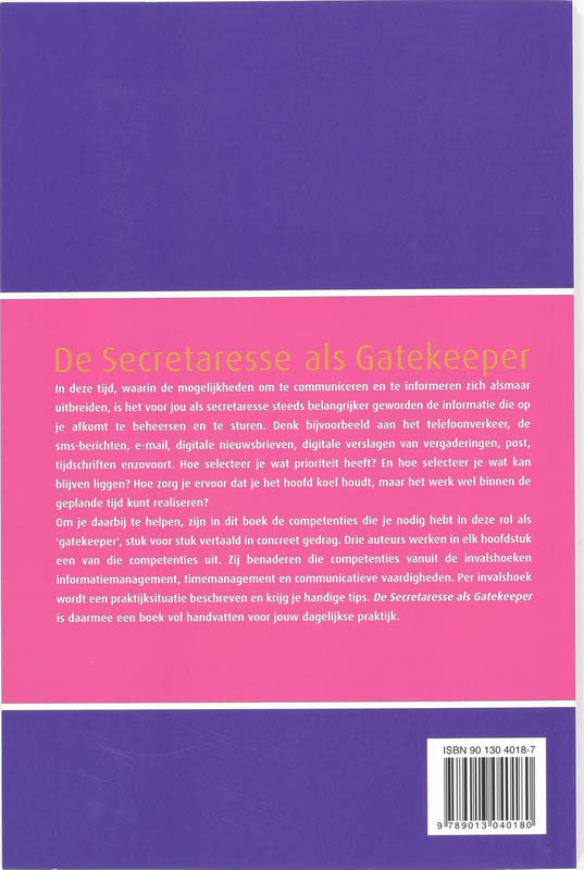 Achterkant van De secretaresse als gatekeeper