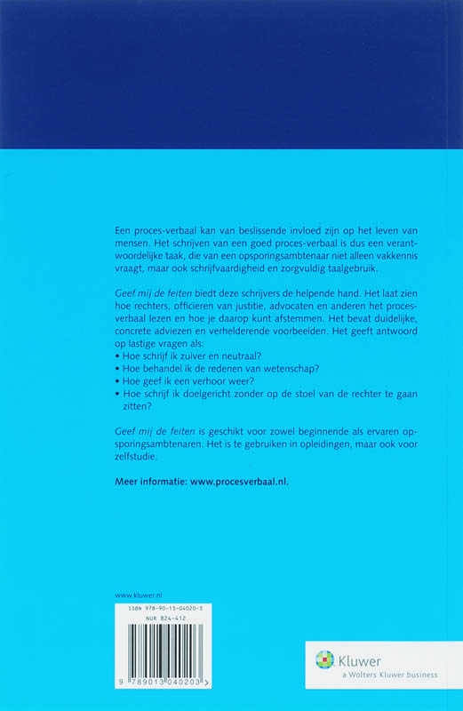 Achterkant van Geef mij de feiten