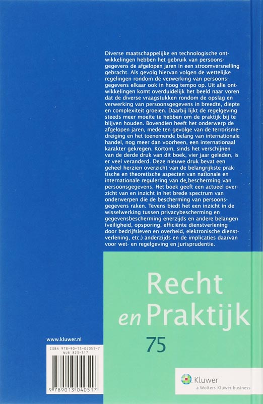 Achterkant van Privacyregulering in theorie en praktijk