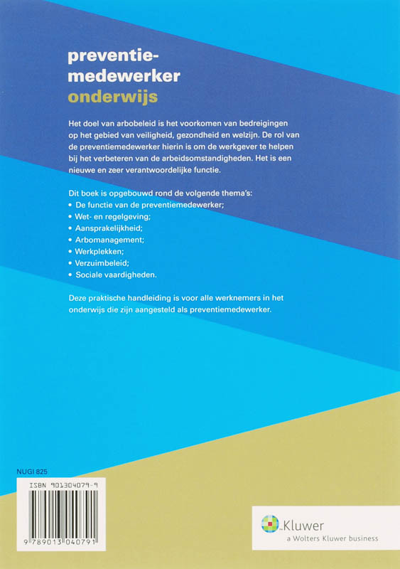 Achterkant van Preventiemedewerker onderwijs