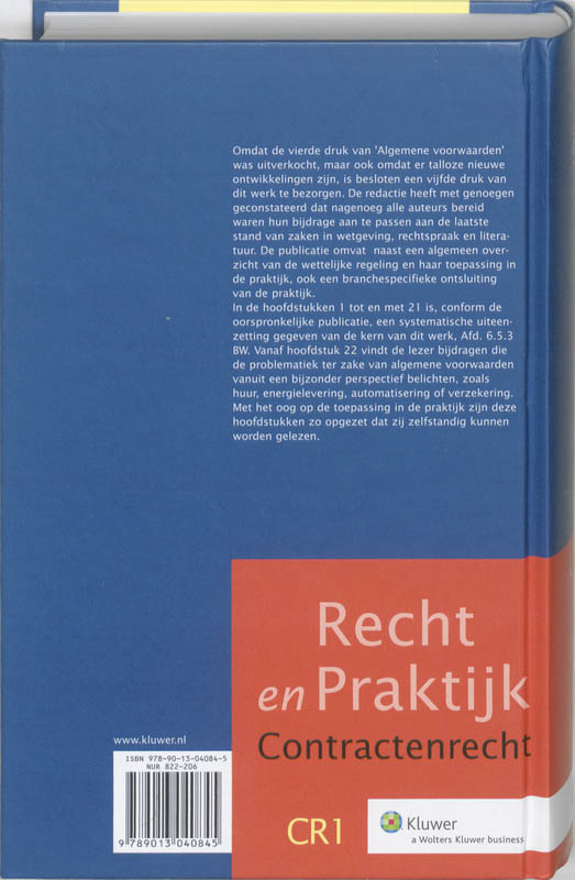 Achterkant van Algemene voorwaarden