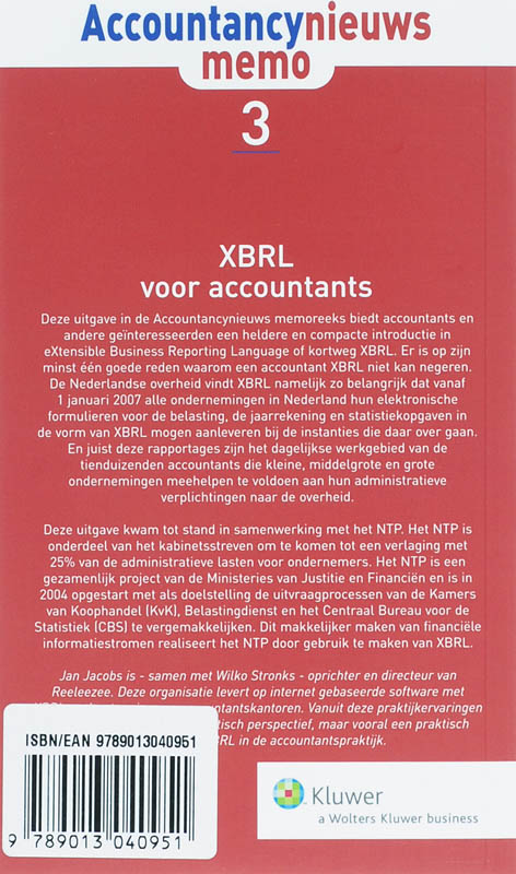 Achterkant van XBRL voor accountants