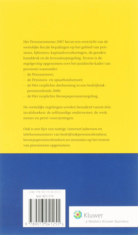 Achterkant van Pensioenmemo