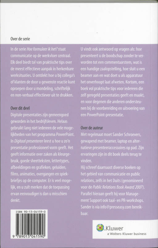 Achterkant van Digitaal presenteren