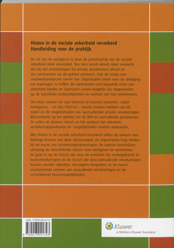 Achterkant van Hiaten in de sociale zekerheid verzekerd