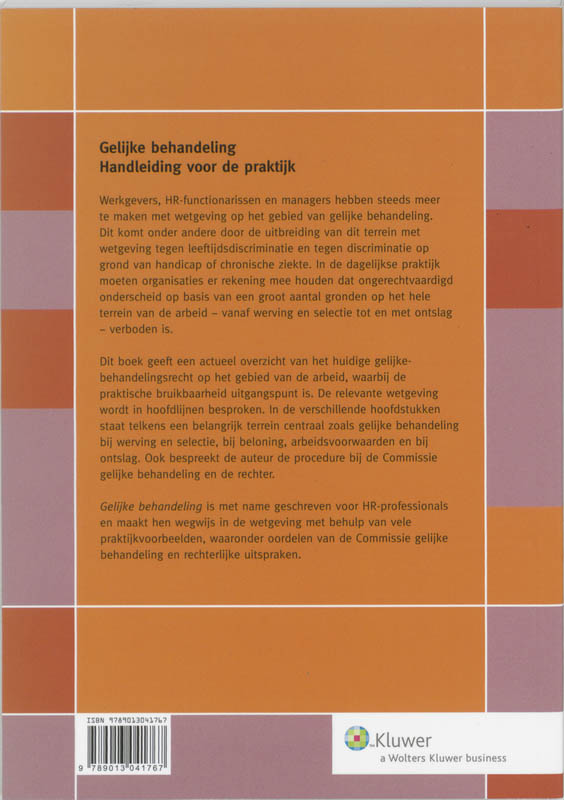Achterkant van Gelijke behandeling