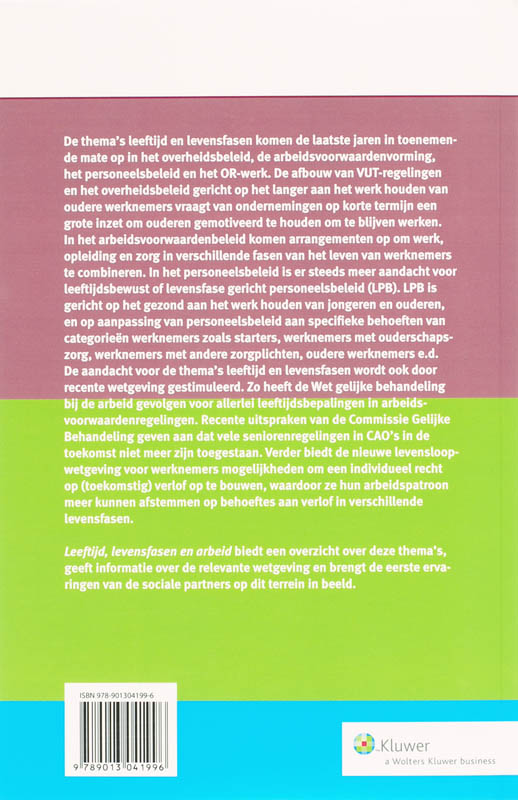 Achterkant van Leeftijd, levensfasen en arbeid