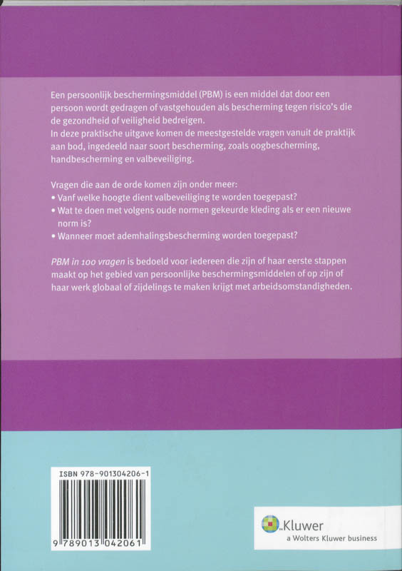 Achterkant van PBM in 100 vragen