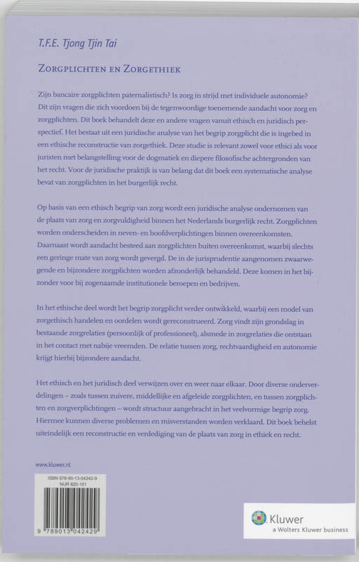 Achterkant van Zorgethiek en zorgplichten