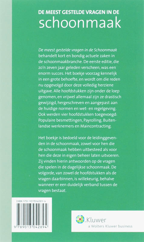 Achterkant van De meest gestelde vragen in de schoonmaak