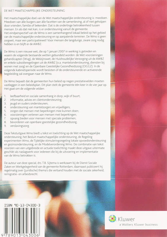 Achterkant van Tekst & Toelichting Wet maatschappelijke ondersteuning