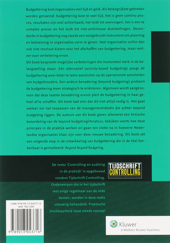 Achterkant van Beyond Beyond Budgeting