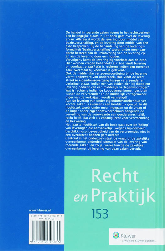 Achterkant van Levering van roerende zaken