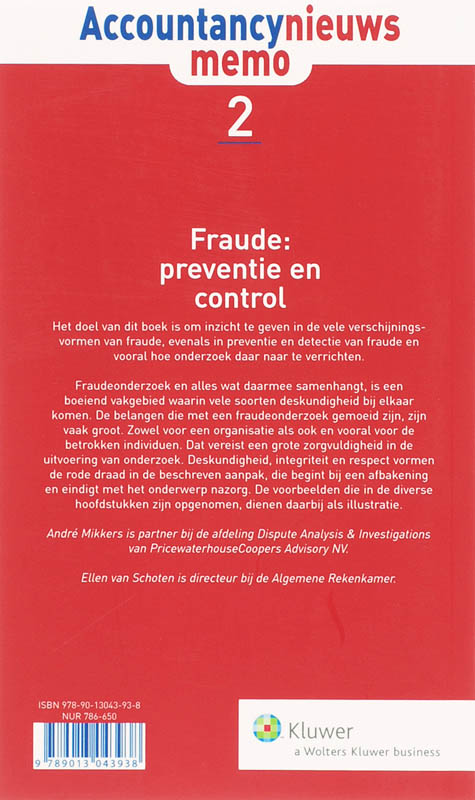 Achterkant van Fraude: preventie en control