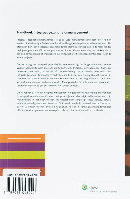Achterkant van Handboek Integraal Gezondheidsmanagement