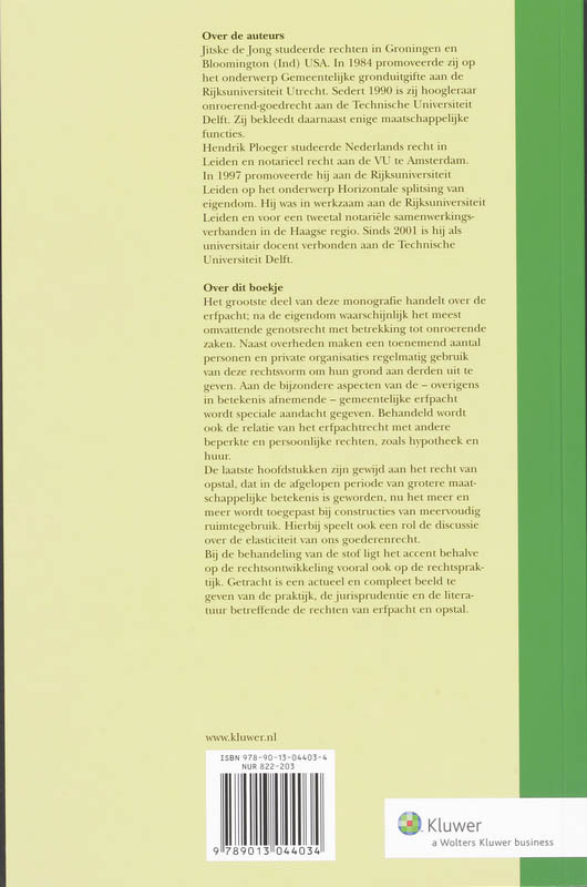 Achterkant van Erfpacht en opstal