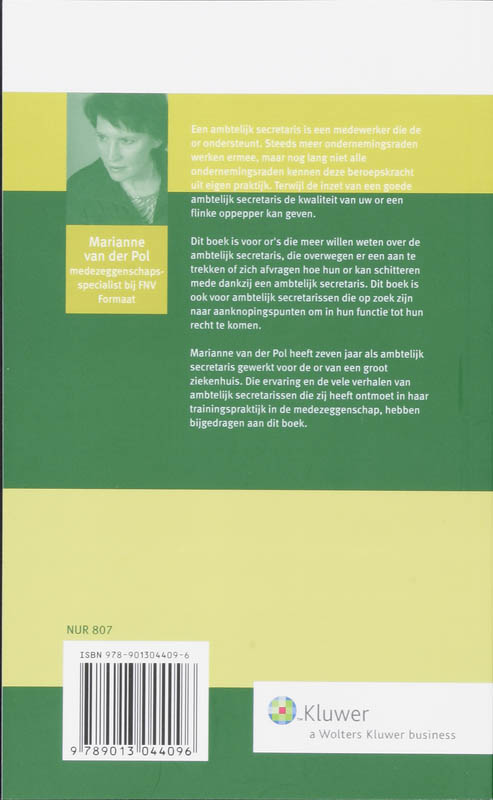 Achterkant van OR en de ambtelijke secretaris