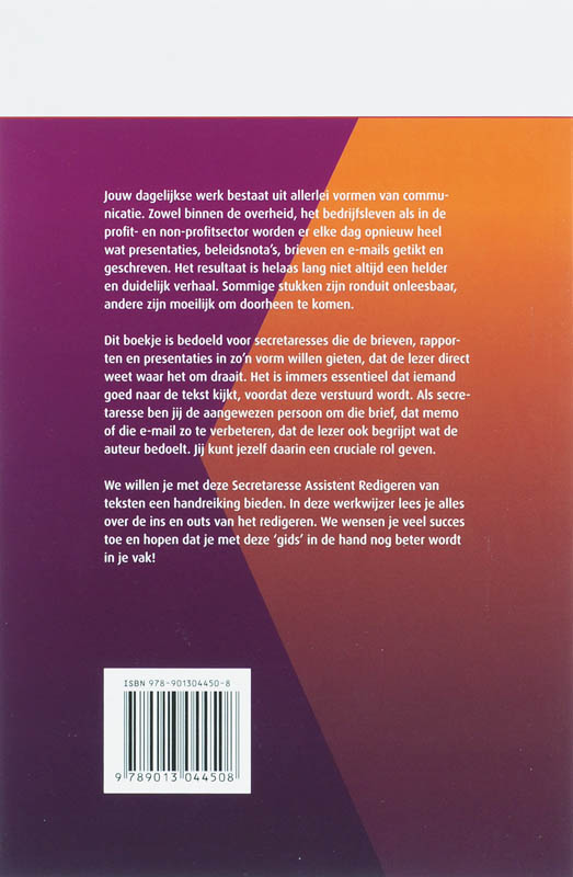 Achterkant van Redigeren van teksten