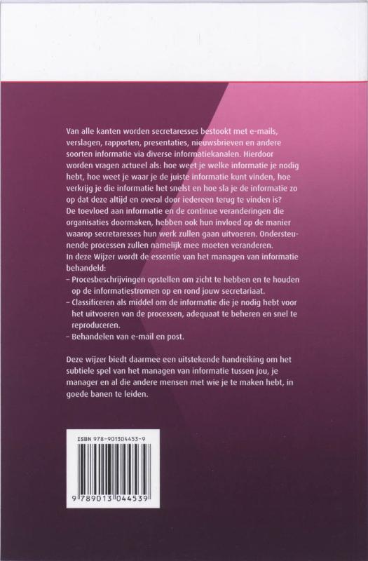 Achterkant van Secretaresse als informatiemanager