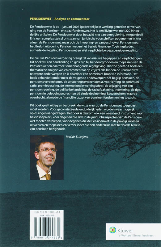 Achterkant van Pensioenwet