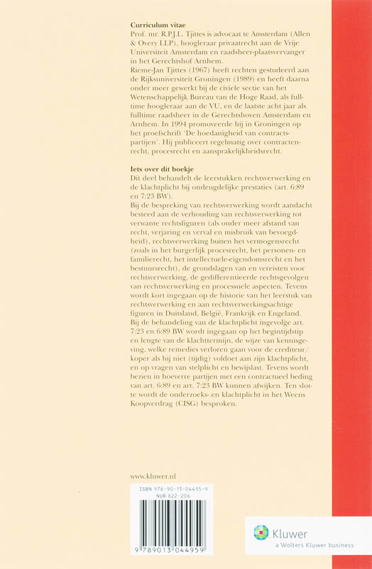Achterkant van Rechtsverwerking
