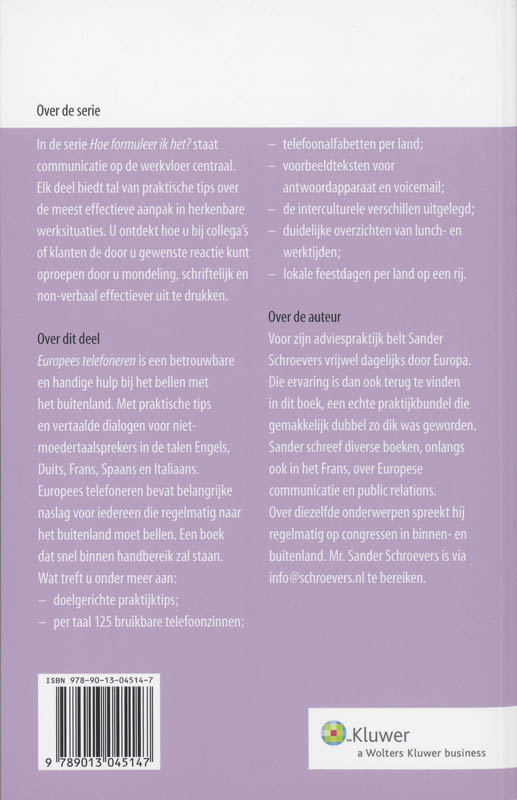 Achterkant van Europees telefoneren