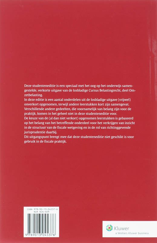 Achterkant van Studenteneditie