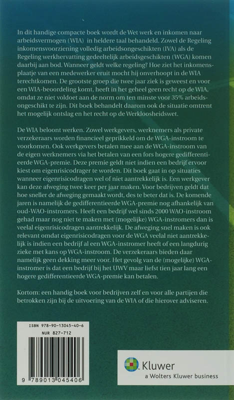 Achterkant van De WIA en de marktwerking in de WGA