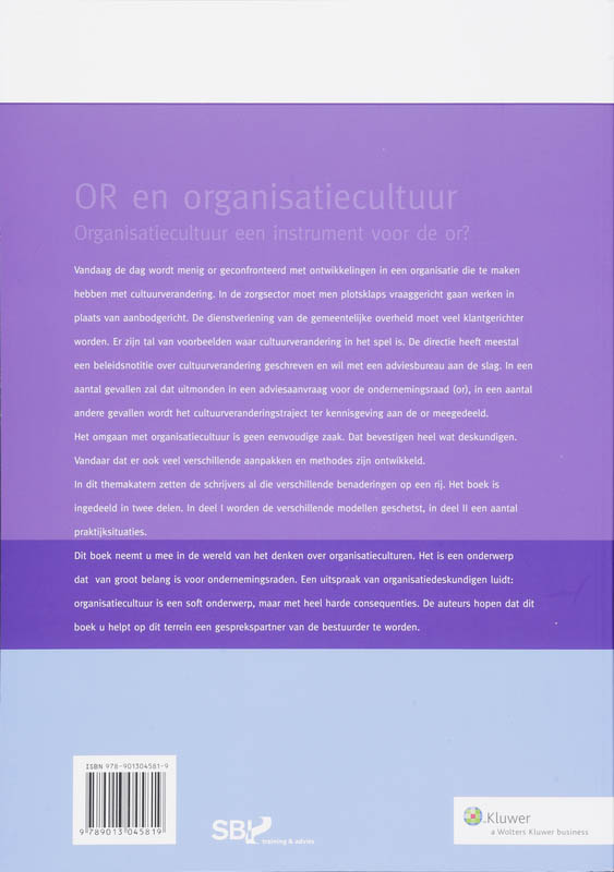 Achterkant van OR en organisatiecultuur
