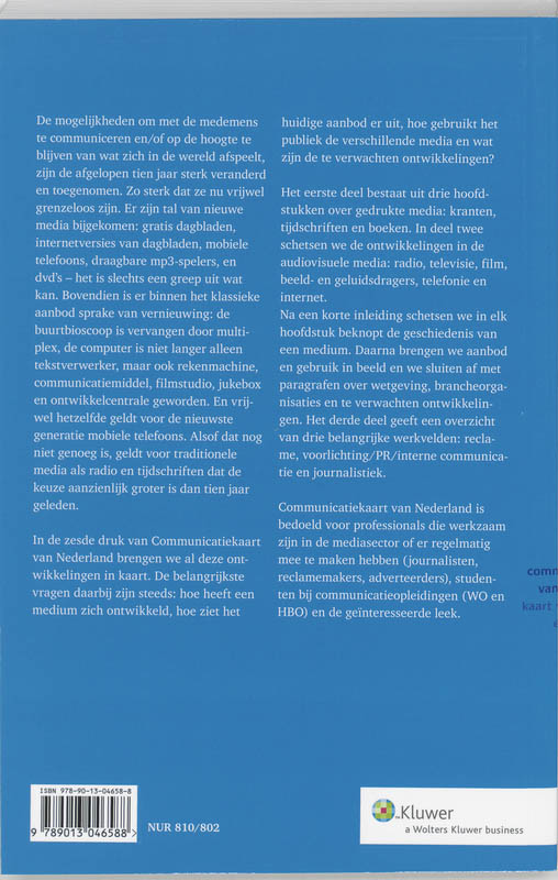 Achterkant van Communicatiekaart van Nederland