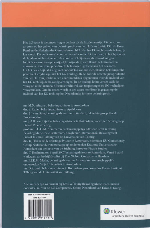 Achterkant van Nederlands belastingrecht in Europees perspectief