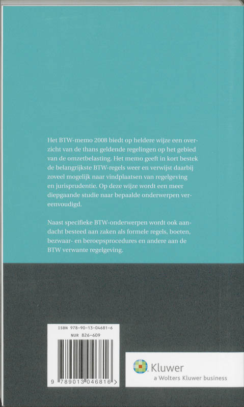 Achterkant van BTW memo 2008