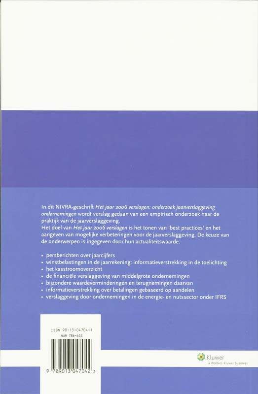 Achterkant van Het jaar 2006 verslagen