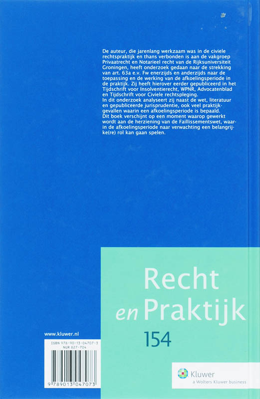 Achterkant van De afkoelingsperiode in faillisement