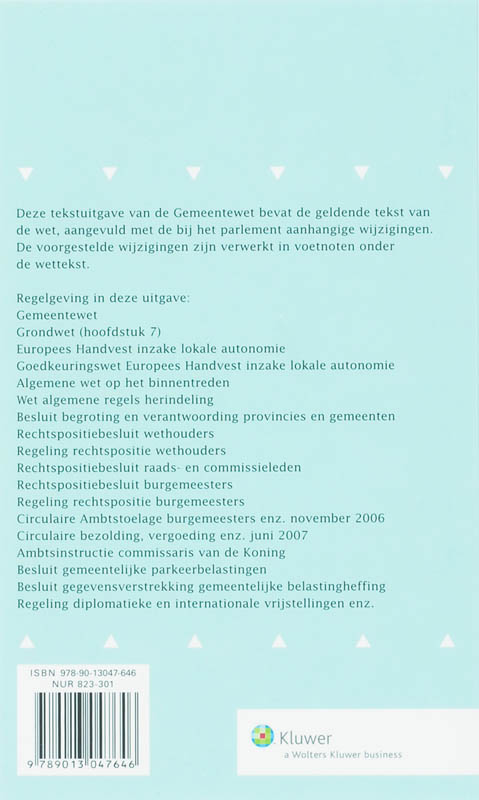 Achterkant van Tekstuitgave 2007