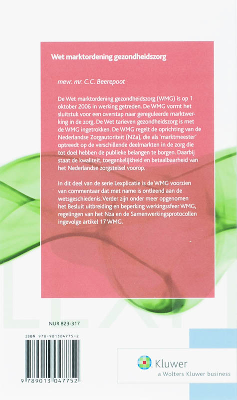 Achterkant van Wet marktordening gezondheidszorg